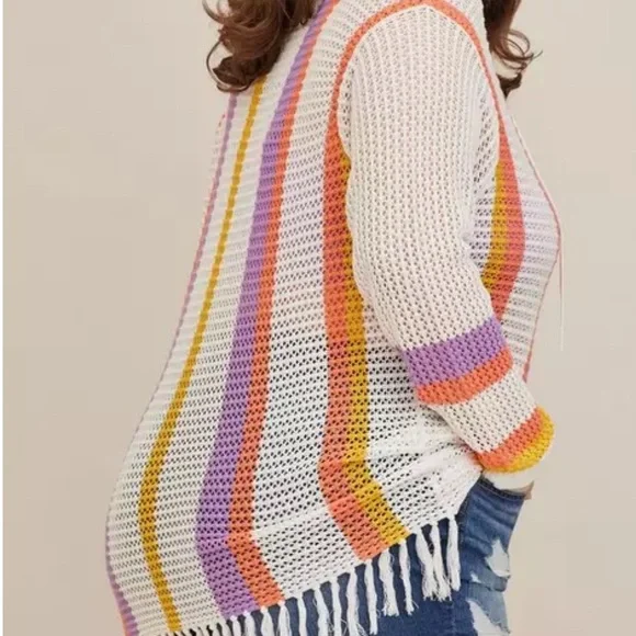 Torrid NWOT open stitch pullover summer sweater - Picture 3 of 6